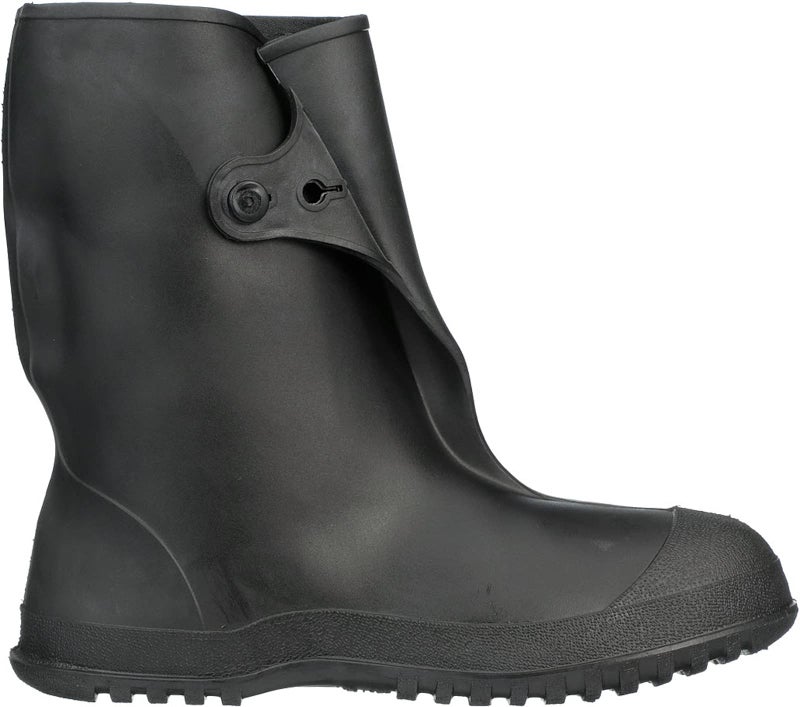 TINGLEY Rubber 35121 WorkBrutes PVC 10-Inch Overshoe with Button, Black (Made from PVC), X-Large/11 - 13 W US - Image 1